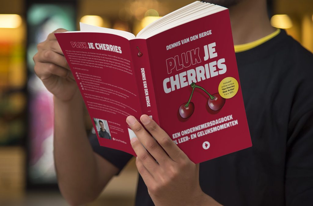 Pluk je cherries boek mock-up