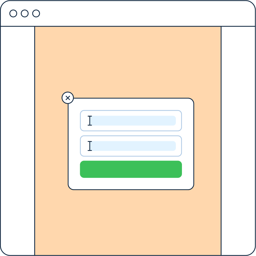 Illustratie pop-up formulier MailBlue