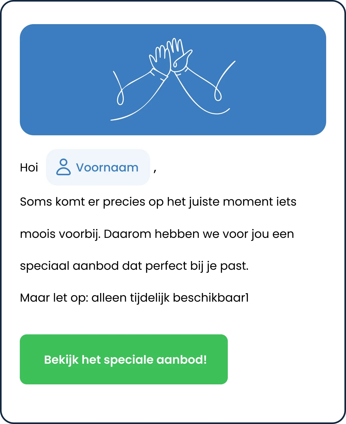 Voorbeeld gepersonaliseerde e-mail - site en event tracking