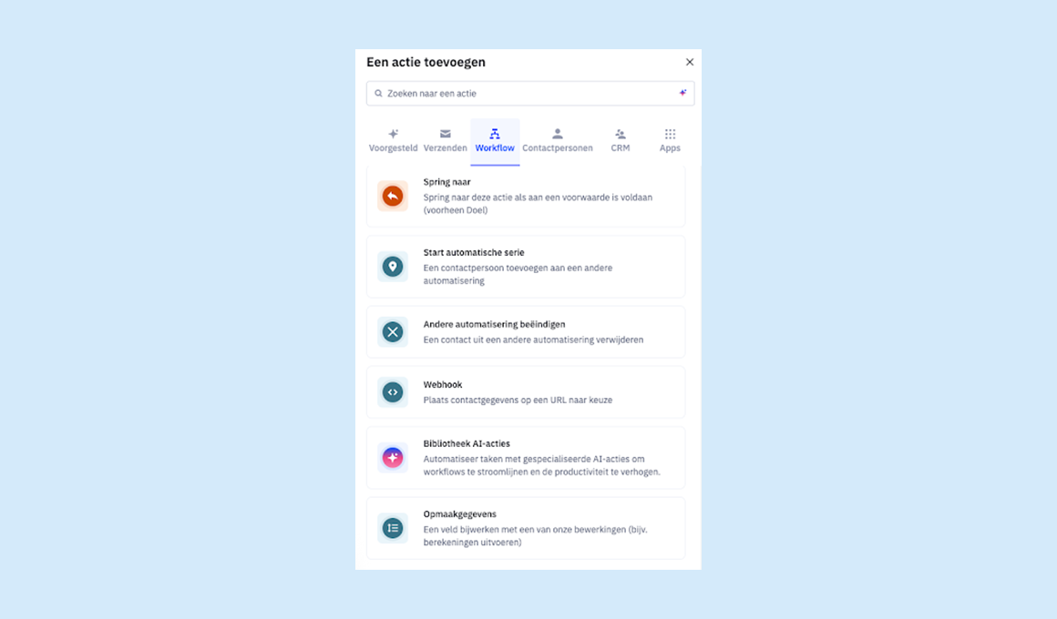 Screenshot MailBlue: Veldwaarde kopieren - automatiseren